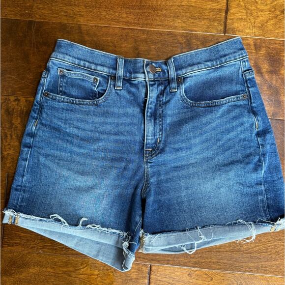 J. Crew Factory Denim Shorts BY128 High Rise Stretch Blue Jean Shorts Size 27 - Picture 1 of 5
